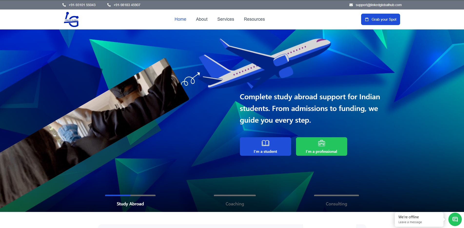 LinkGlobal website homepage